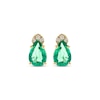 Thumbnail Image 2 of Pear-Shaped Emerald & Diamond Earrings 1/20 ct tw 10K Yellow Gold