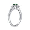 Thumbnail Image 2 of Oval-Cut Emerald & Diamond Halo Double Ring 1/2 ct tw 14K Two-Tone Gold