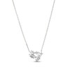 Thumbnail Image 1 of Baguette & Round-Cut White Lab-Created Sapphire Cluster Necklace Sterling Silver 18&quot;