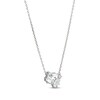 Thumbnail Image 2 of Baguette & Round-Cut White Lab-Created Sapphire Cluster Necklace Sterling Silver 18&quot;