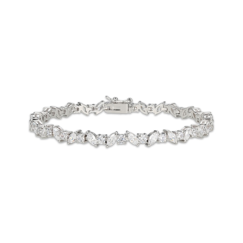 Marquise & Round-Cut White Lab-Created Sapphire Scatter Bracelet ...
