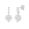 Thumbnail Image 1 of White Lab-Created Sapphire Flower Dangle Earrings Sterling Silver