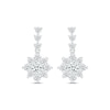 Thumbnail Image 2 of White Lab-Created Sapphire Flower Dangle Earrings Sterling Silver