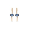 Thumbnail Image 2 of Oval-Cut Blue Sapphire J-Hoop Earrings 10K Yellow Gold