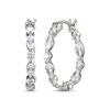 Thumbnail Image 1 of Marquise & Round-Cut White Lab-Created Sapphire Inside-Out Hoop Earrings Sterling Silver