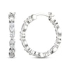 Thumbnail Image 3 of Marquise & Round-Cut White Lab-Created Sapphire Inside-Out Hoop Earrings Sterling Silver