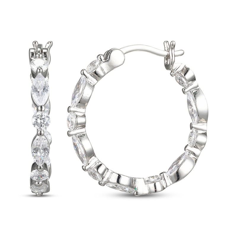 Marquise & Round-Cut White Lab-Created Sapphire Inside-Out Hoop ...