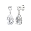 Thumbnail Image 1 of Pear-Shaped White Lab-Created Sapphire Dangle Earrings Sterling Silver