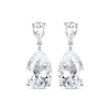 Thumbnail Image 2 of Pear-Shaped White Lab-Created Sapphire Dangle Earrings Sterling Silver