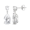 Thumbnail Image 3 of Pear-Shaped White Lab-Created Sapphire Dangle Earrings Sterling Silver