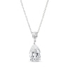 Thumbnail Image 1 of Pear-Shaped White Lab-Created Sapphire Drop Necklace Sterling Silver 18&quot;