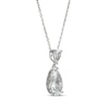 Thumbnail Image 2 of Pear-Shaped White Lab-Created Sapphire Drop Necklace Sterling Silver 18&quot;