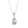 Thumbnail Image 3 of Pear-Shaped White Lab-Created Sapphire Drop Necklace Sterling Silver 18&quot;