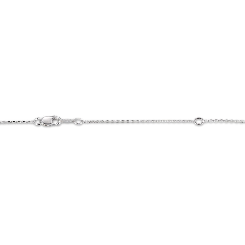 Main Image 4 of Pear-Shaped White Lab-Created Sapphire Drop Necklace Sterling Silver 18&quot;