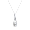 Thumbnail Image 3 of Cultured Pearl & White Lab-Created Sapphire Doorknocker Necklace Sterling Silver 18"