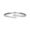 Thumbnail Image 1 of Lab-Created Emerald & White Lab-Created Sapphire Snake Bypass Bangle Bracelet Sterling Silver