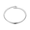 Thumbnail Image 3 of Lab-Created Emerald & White Lab-Created Sapphire Snake Bypass Bangle Bracelet Sterling Silver