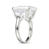 Thumbnail Image 2 of Emerald & Trapezoid-Cut White Lab-Created Sapphire Ring Sterling Silver