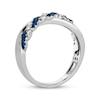 Thumbnail Image 3 of Le Vian Blue Sapphire & Diamond Crossover Twist Ring 1/5 ct tw 14K Vanilla Gold