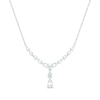 Thumbnail Image 1 of Pear, Marquise & Oval-Cut White Lab-Created Sapphire Drop Necklace Sterling Silver 18&quot;