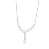 Thumbnail Image 2 of Pear, Marquise & Oval-Cut White Lab-Created Sapphire Drop Necklace Sterling Silver 18&quot;