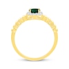 Thumbnail Image 2 of Lab-Created Emerald & White Lab-Created Sapphire Ring 10K Yellow Gold