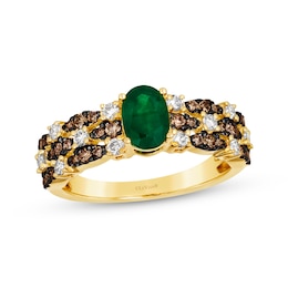 Le Vian Venetian Mosaic Emerald Ring 5/8 ct tw Diamonds 14K Honey Gold