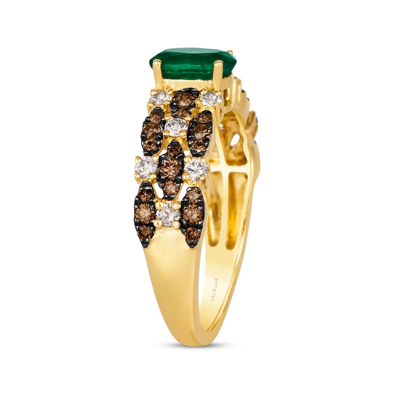 Main Image 2 of Le Vian Venetian Mosaic Emerald Ring 5/8 ct tw Diamonds 14K Honey Gold