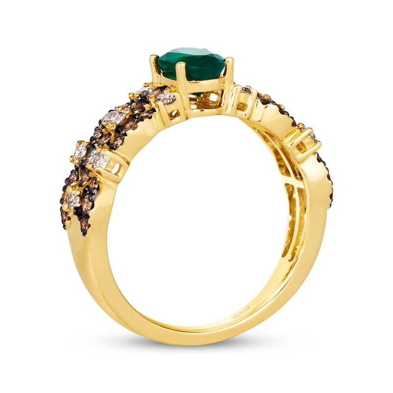 Main Image 3 of Le Vian Venetian Mosaic Emerald Ring 5/8 ct tw Diamonds 14K Honey Gold