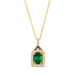 Le Vian Emerald Necklace 1/2 ct tw Diamonds 14K Honey Gold 19"