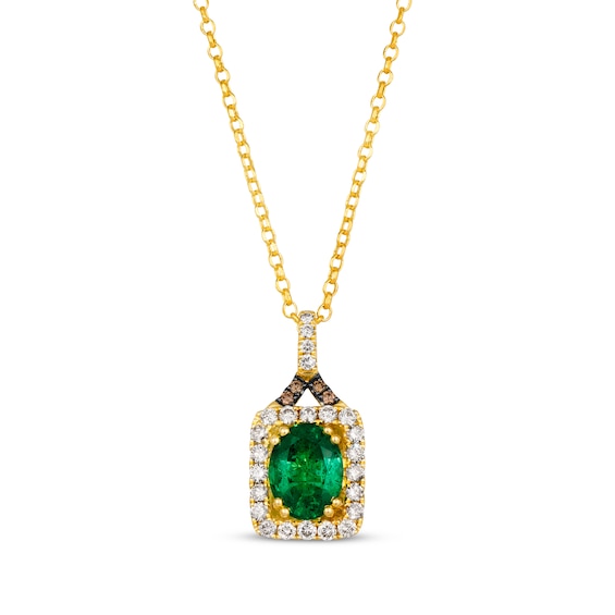 Le Vian Emerald Necklace 1/2 ct tw Diamonds 14K Honey Gold 19"