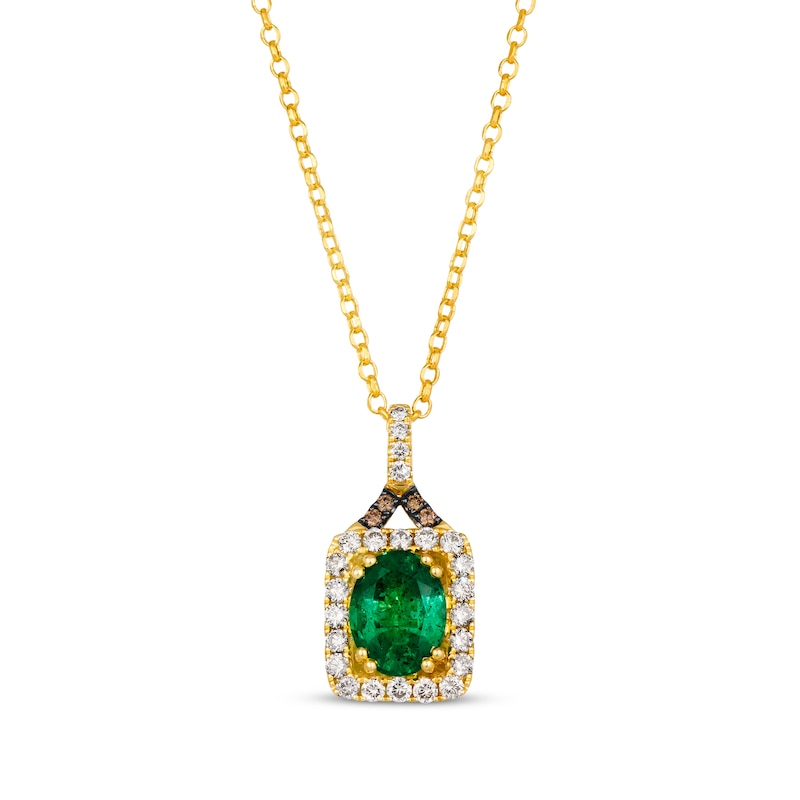 Le Vian Emerald Necklace 1/2 ct tw Diamonds 14K Honey Gold 19