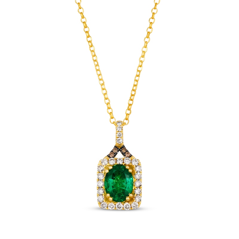 Main Image 1 of Le Vian Emerald Necklace 1/2 ct tw Diamonds 14K Honey Gold 19&quot;