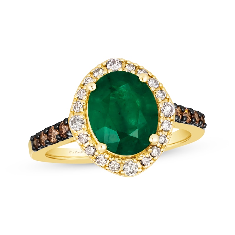 Le Vian Emerald Ring 3/8 ct tw Diamonds 14K Honey Gold