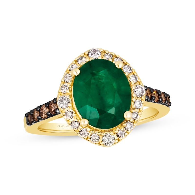 Main Image 1 of Le Vian Emerald Ring 3/8 ct tw Diamonds 14K Honey Gold