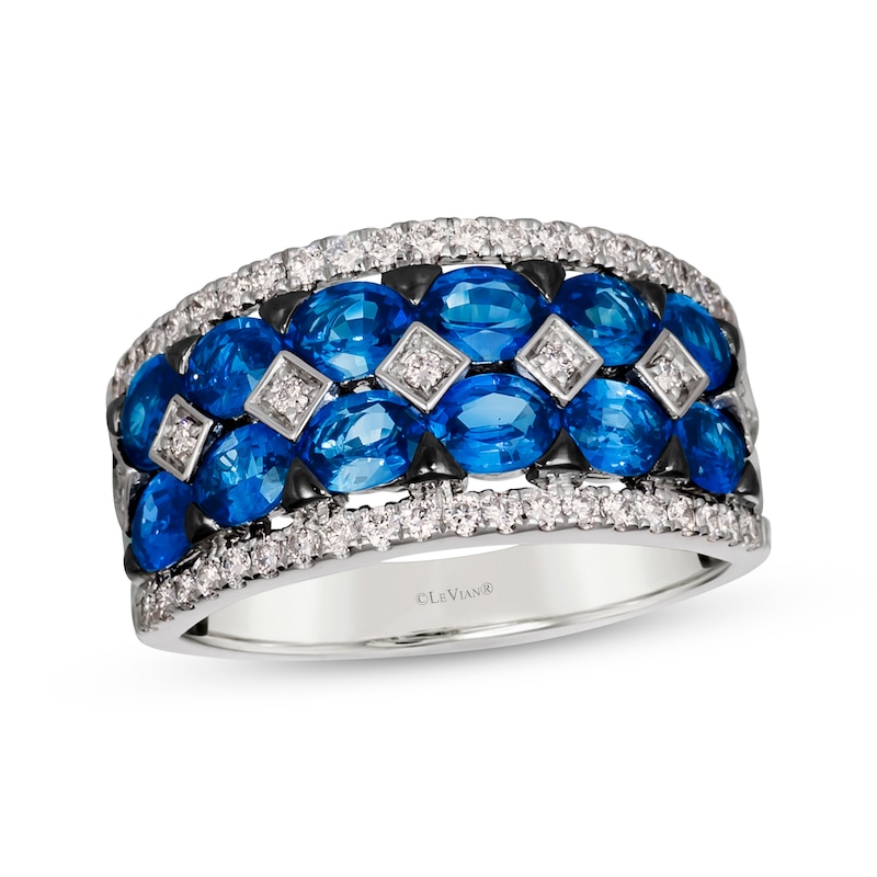 Main Image 1 of Le Vian Sapphire Ring 1/3 ct tw Diamonds Platinum