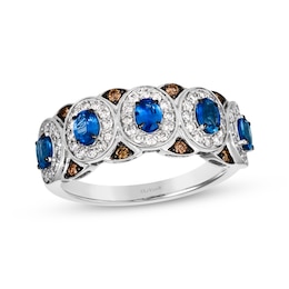 Le Vian Sapphire Ring 1/2 ct tw DIamonds 14K Vanilla Gold
