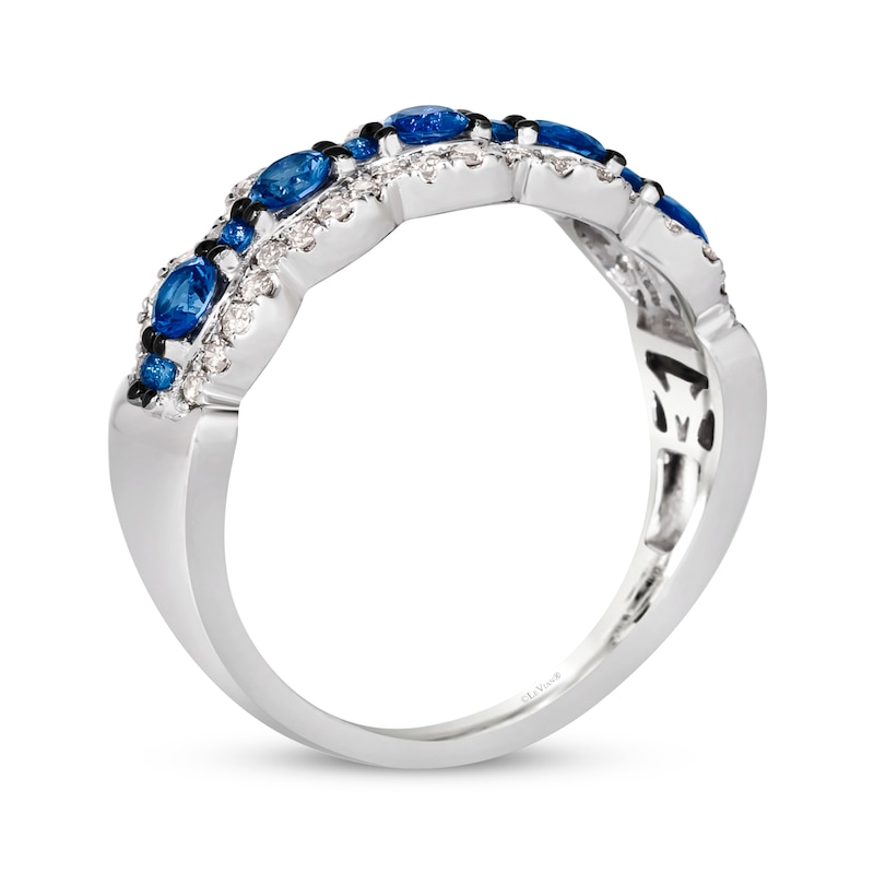Main Image 3 of Le Vian Blue Sapphire Ring 1/3 ct tw Diamonds 14K Vanilla Gold