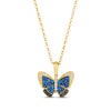 Thumbnail Image 1 of Le Vian Garden Party Blue Sapphire & Diamond Butterfly Necklace 1/8 ct tw 14K Honey Gold 19&quot;