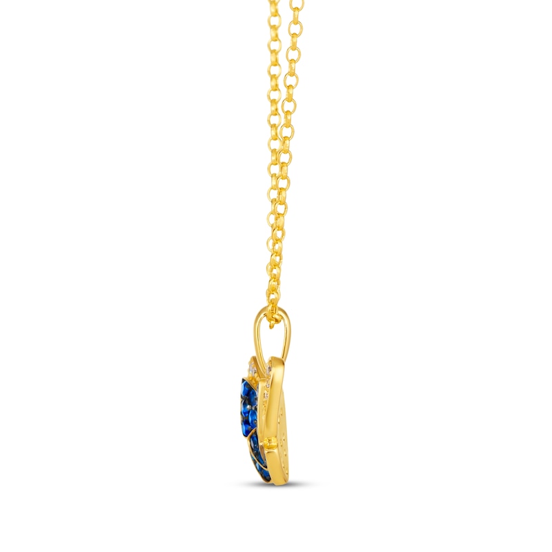 Main Image 2 of Le Vian Garden Party Blue Sapphire & Diamond Butterfly Necklace 1/8 ct tw 14K Honey Gold 19&quot;