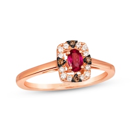 Le Vian Ruby Ring 1/10 ct tw Diamonds 14K Strawberry Gold