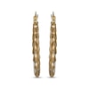 Thumbnail Image 2 of Hollow Oval Scalloped Hoop Earrings 14K Yellow Gold