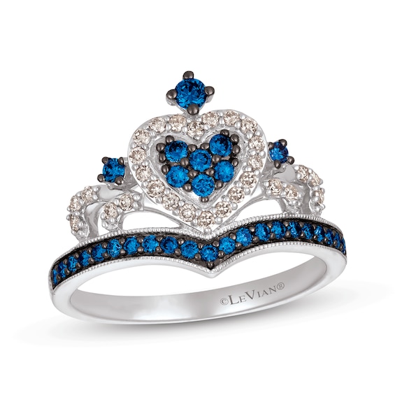 Le Vian Sapphire Royalty Tiara Ring 1/5 ct tw Diamonds 14K Vanilla Gold - Size 7