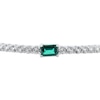 Thumbnail Image 3 of Emerald-Cut Lab-Created Emerald & White Lab-Created Sapphire Bangle Bracelet Sterling Silver