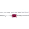 Thumbnail Image 3 of Emerald-Cut Lab-Created Ruby Double Strand Bracelet Sterling Silver 7.5&quot;