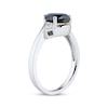 Thumbnail Image 2 of Pear-Shaped Blue Lab-Created Sapphire & White Lab-Created Sapphire Bypass Ring Sterling Silver