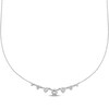 Thumbnail Image 1 of Graduated White Lab-Created Sapphire Necklace Sterling Silver 18&quot;