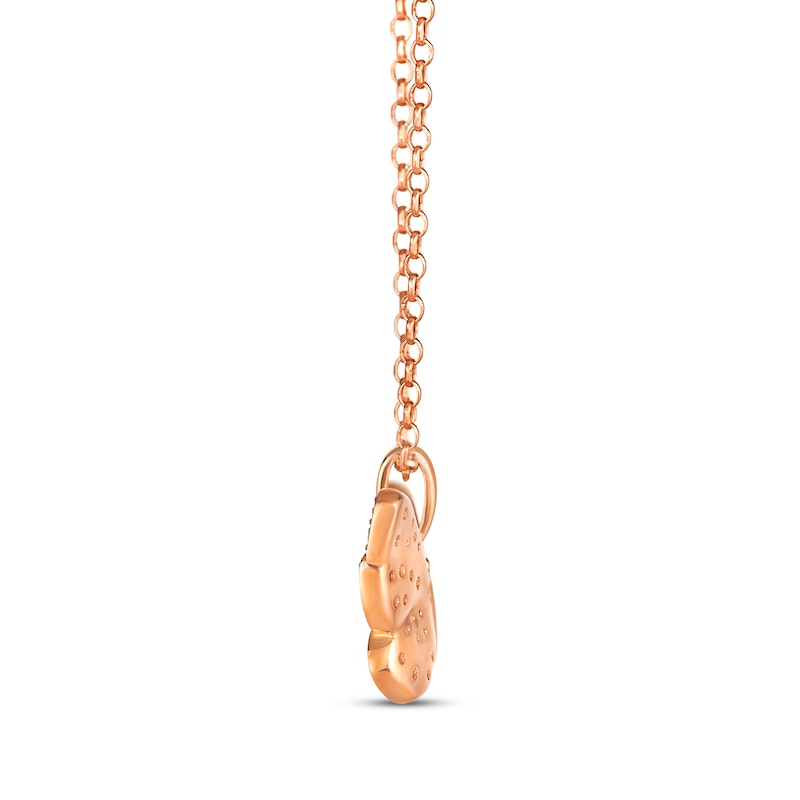 Main Image 2 of Le Vian Garden Party Sapphire Butterfly Necklace 1/6 ct tw Diamonds 14K Strawberry Gold 19&quot;