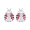 Thumbnail Image 2 of Lab-Created Ruby & White Lab-Created Sapphire Ladybug Stud Earrings Sterling Silver