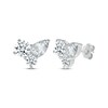 Thumbnail Image 1 of Pear-Shaped & Round-Cut White Lab-Created Sapphire Cluster Stud Earrings Sterling Silver